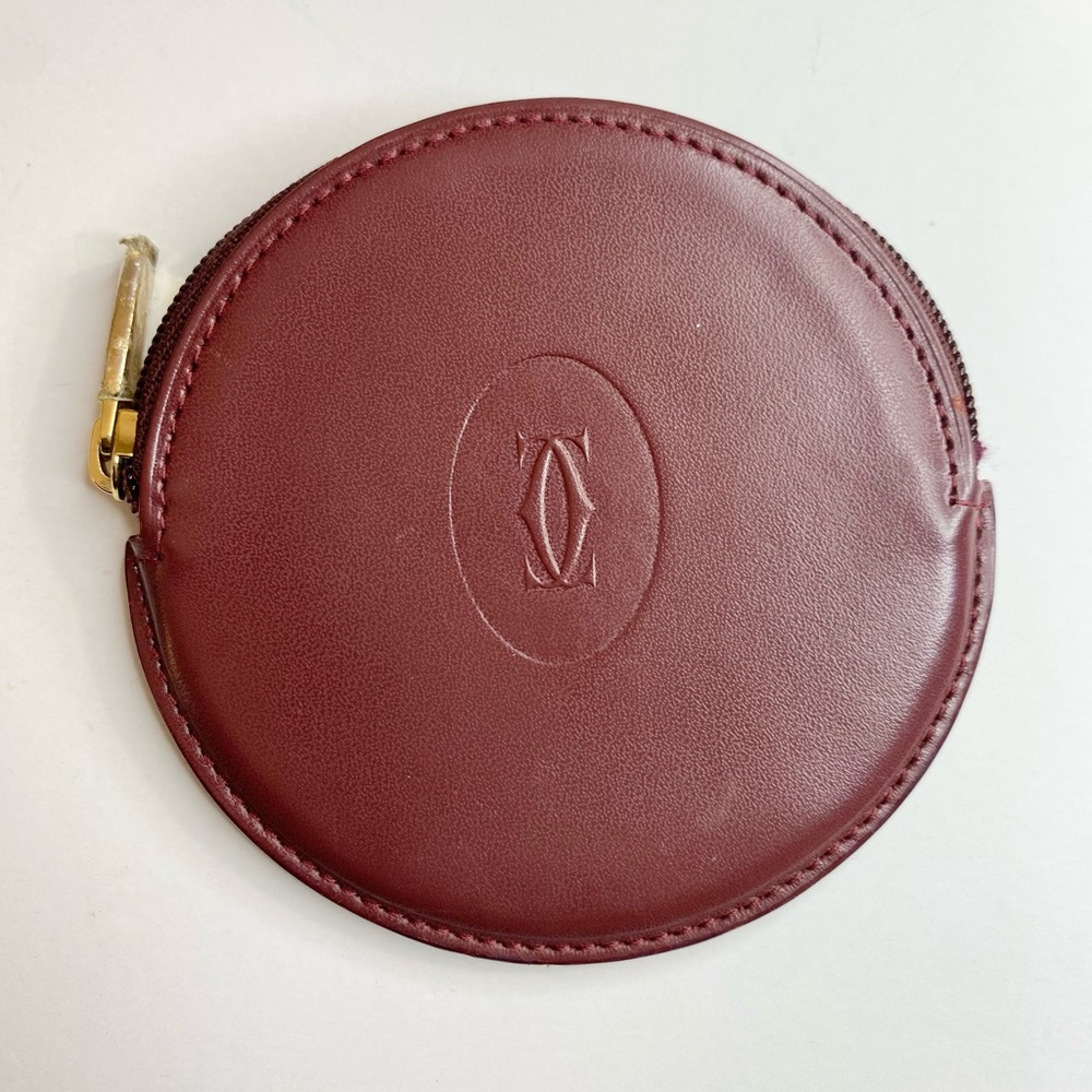 Cartier Maroon Leather Coin Holder